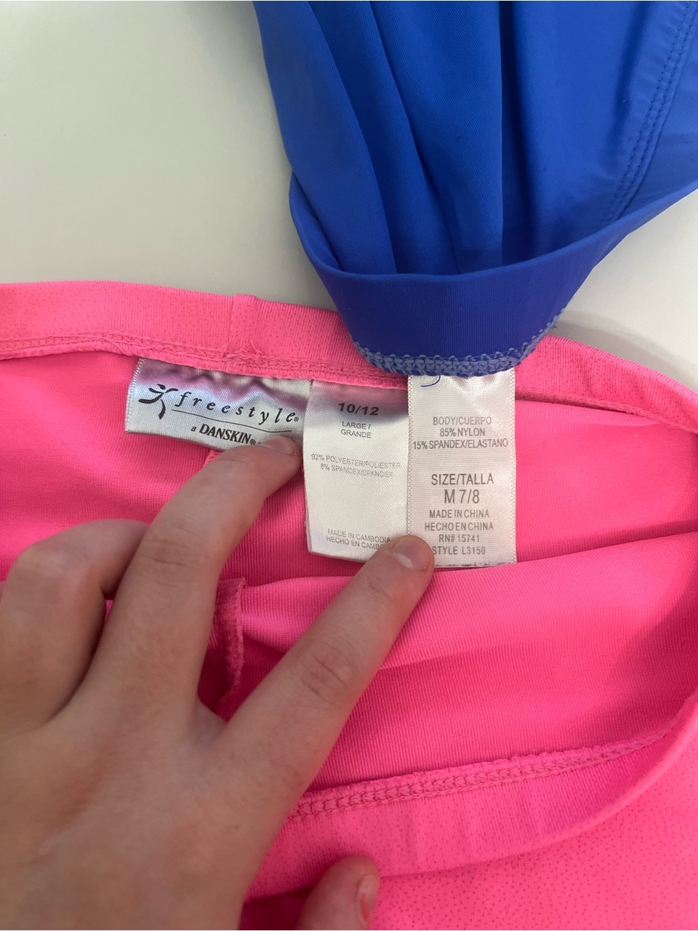 Girls' Pink One-Piece Swimsuit with Blue Accent